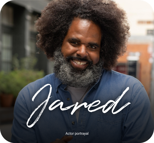 Photo portrait of Jared, a Black man
